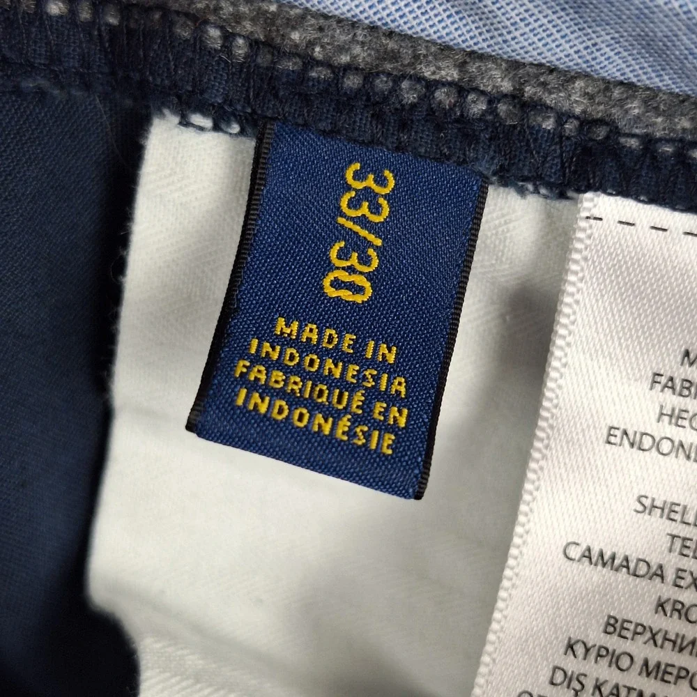 Polo Ralph Lauren Pants Mens 33x30 Navy Blue Straight Fit Preppy Chino Old Money